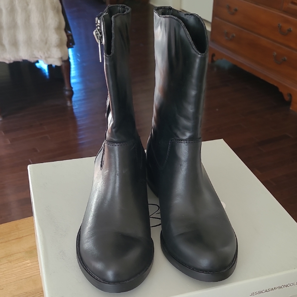Jessica Simpson Leather Black Ankle Boots - Bundle Discount
